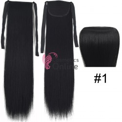 Extensie de par coada dreapta cu snur si pini 55 cm cod MW10061 Brunet